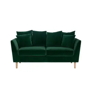 Solace+Co Avery 2 Seater Scatter Back Sofa - Bottle Green