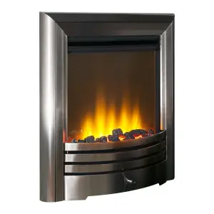 Acantha Amara Coal Electric Fire in Brushed Steel with Remote Control