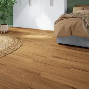 GoodHome Baila Natural Oak Wood effect Textured Click vinyl Planks, 2.2m²