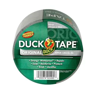 Duck Silver effect Duct Tape (L)25m (W)50mm