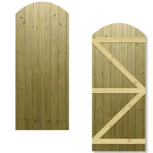 Premier Garden Supplies Pedestrian Gate 180cm (6ft) High x 75cm Wide Tongue & Groove Arch Top Semi-Braced Single Swing Gate