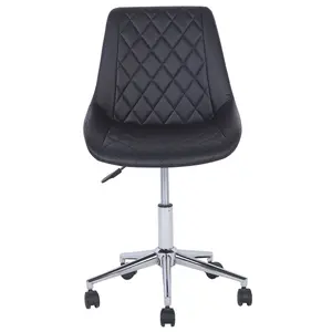 Desk Chair Faux Leather Black MARIBEL