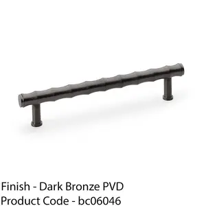 Bamboo T Bar Pull Handle - Dark Bronze 160mm Centres SOLID BRASS Drawer Door