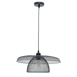 First Choice Lighting Set of 2 Cassidy Black Ceiling Pendant Flex Suspension Kits for Easy Fit Shades