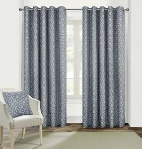 Milano Geometric Window Polyster Eyelet Curtains