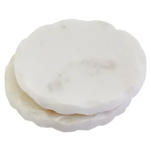 Maison by Premier Marmore Set Of Four White Marble Rough Edge Coasters