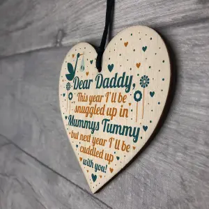 Red Ocean Daddy To Be Gifts From Bump Baby Shower Dad To Be Birthday Gift Friend Wooden Heart