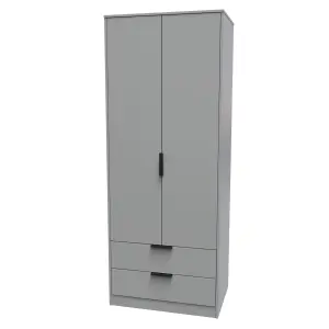 Madrid 2 Door 2 Drawer Wardrobe in Dusk Grey (Ready Assembled)