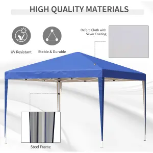 Outsunny 3 x 3m Garden Pop Up Gazebo Marquee Party Tent Wedding Canopy Blue