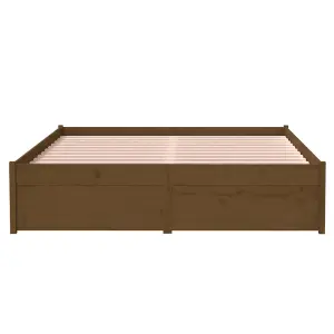 Berkfield Bed Frame Honey Brown Solid Wood 120x190 cm Small Double