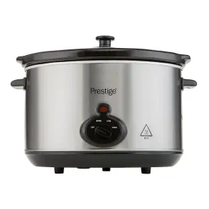 Prestige Silver Steel Programmable Slow Cooker Cooking Equipment with Timer 3.5L Small Size