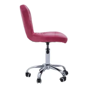 Maison by Premier Pink Velvet Buttoned Home Office Chair