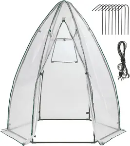 Portable Tent Style Greenhouse - Weatherproof Plant Protector with PE Cover, Zippered Door & Window