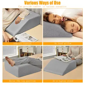 Costway Elevating Memory Foam Leg Rest Pillow Wedge Support Pillow W/ Washable Cover