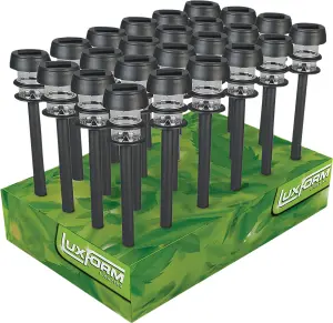 Luxform Solar Lagos Black Spike Light 24pk