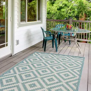 Ecology Collection Outdoor Rugs in Aqua  100AQ