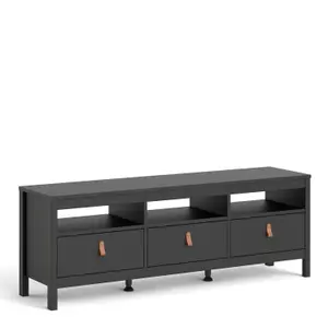 Barcelona Tv-unit 3 drawers in Matt Black