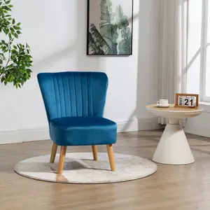 Arezza Velvet Accent Chair - Blue