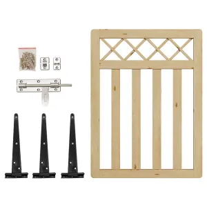 3x4ft Outdoor Cross Top Garden Wooden Gate Fence Patio Gate