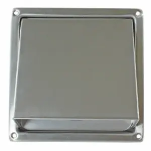 SPARES2GO Stainless Steel External Wall Air Vent Non Return Flap Outlet (4" / 100mm)