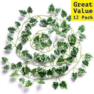 12 Best Artificial 7ft - 210cm Variegated Grape Ivy Garland String Strand Twine Decoration - IL01