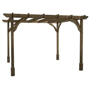 Premium Pergola - Wood - L420 x W480 x H270 cm - Rustic Brown