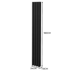 Oval Radiator - 1800 x 240mm - Black