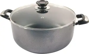 New 20cm Non Stick Saucepan With Glass Lid Cooking Kitchen Double Handle Cook