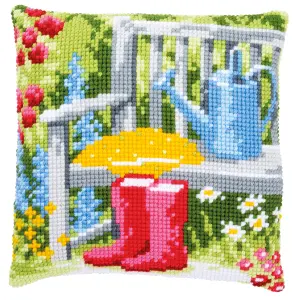 CUSHION MY GARDEN - Cross Stitch Kit: Cushion: My Garden - Vervaco