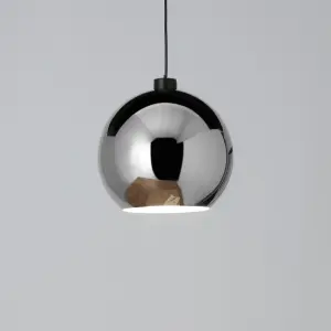 GoodHome Pocyon Chrome effect Pendant Light shade (D)28cm