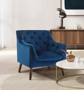 Velvet Blue Franca Accent Chair