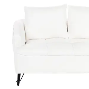 2 Seater Boucle Sofa White HOBRO