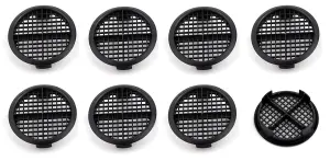 Pack of 8 fiXte 70mm Lattice Design Black Plastic Push in Circular Soffit Vents Roof Air Vents