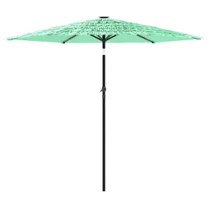 Berkfield Garden Parasol with Steel Pole Green 223x223x213 cm