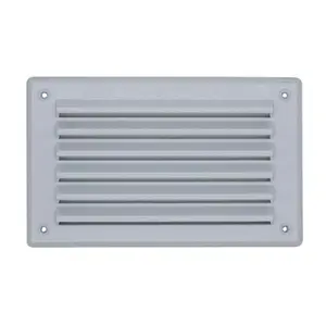 H-Smart White Louvre Air Vent 6'' x 3'' Plastic Grille with Removable Flyscreen Cover