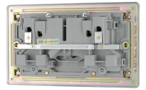 Colours Steel Double 13A Socket & Grey inserts