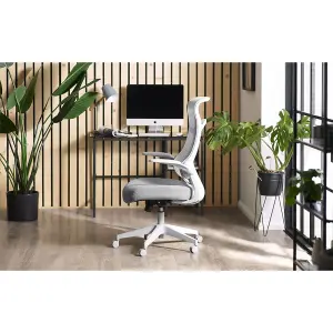 Stylish Light Grey Mesh Office Chair