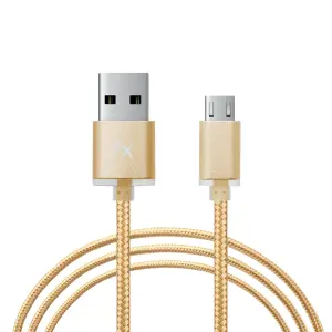 Fx Braided Micro USB Data Cable, Gold, Rose Gold, Space Grey, Silver Gold