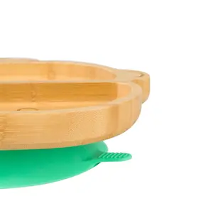 Tiny Dining - Children's Bamboo Suction Monkey Plate - Green