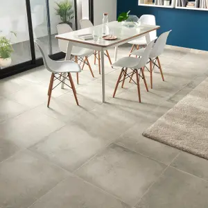 Colours Kontainer Light grey Matt Flat Concrete effect Porcelain Wall & floor Tile Sample