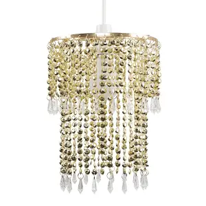 ValueLights Modern Decorative Gold Jewel Acrylic Bead Ceiling Pendant Light Shade