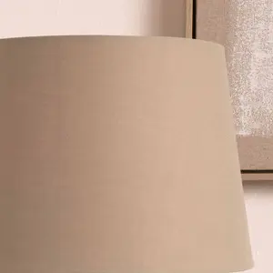 20cm Taupe Tapered Poly Cotton Lampshade for Table Lamps and Floor Lamps