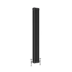 Right Radiators 1500x202 mm Vertical Traditional 3 Column Cast Iron Style Radiator Anthracite