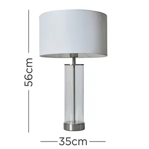 Yawen 56" Brushed Chrome Table Lamp White