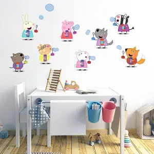 Stickerscape Peppa Pig & Friends Blowing Bubbles Wall Sticker (Large size) Children's Bedroom Playroom Décor Self-Adhesive