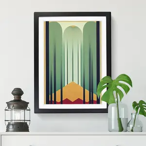 Spring Forest Art Deco Vol.1 - Single Picture Frame Print Oak / 46cm H x 34cm W x 2cm D