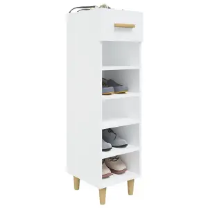 Berkfield Shoe Cabinet White 30x35x105 cm Engineered Wood