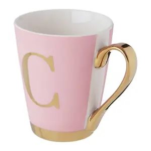 Maison by Premier Mimo Pink Frosted Deco C Letter Monogram Mug