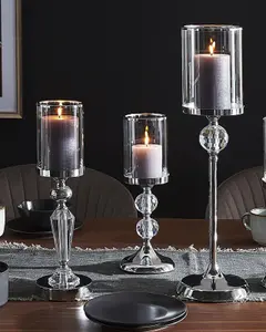 Candle Holder COTUI Glass Silver