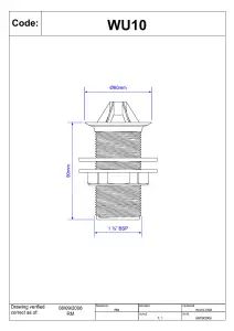 McAlpine WU10 1.25" Domed Flange Urinal Waste